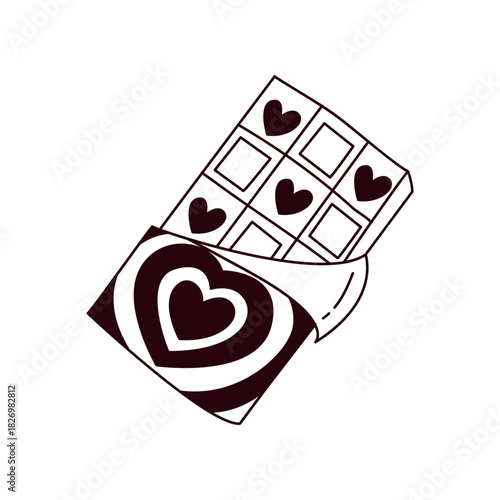 Cute Chocolate Bar with Heart Decorations