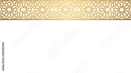 Golden geometric pattern design on white background for decoration.