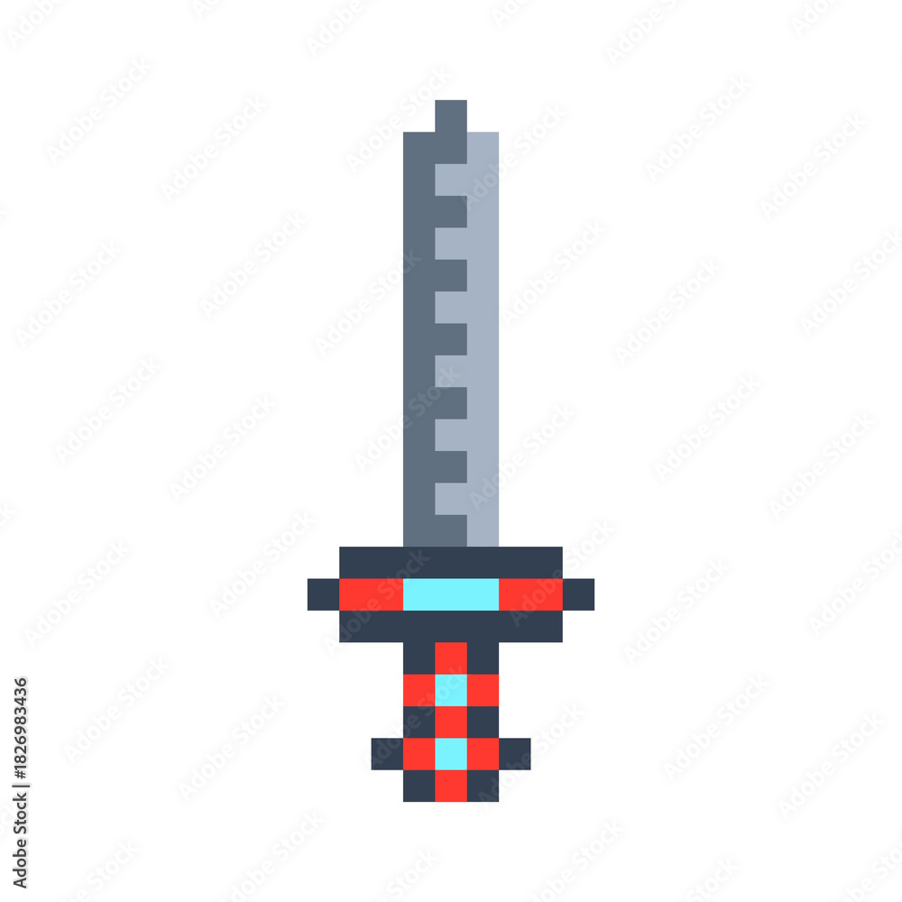 Obraz premium Pixelated sword illustration.