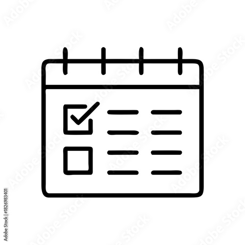 Calendar with checkboxes for task planning and habit building