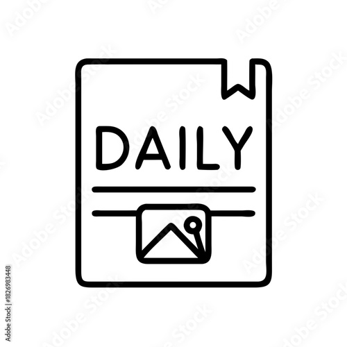 Daily planner with an icon and a bookmark for organizing tasks  