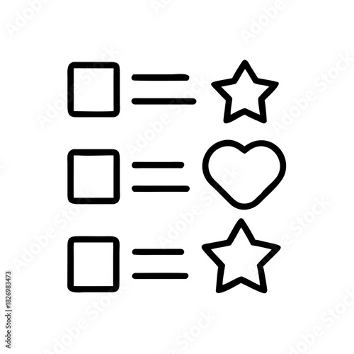 Checklist with stars and heart symbols representing habit building  