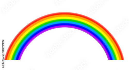 Colorful Rainbow Arch on White Background