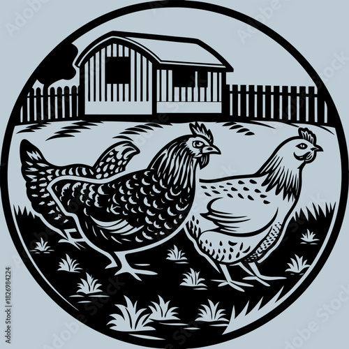  Closeup shot of a hen sitting on the grass with its chicken