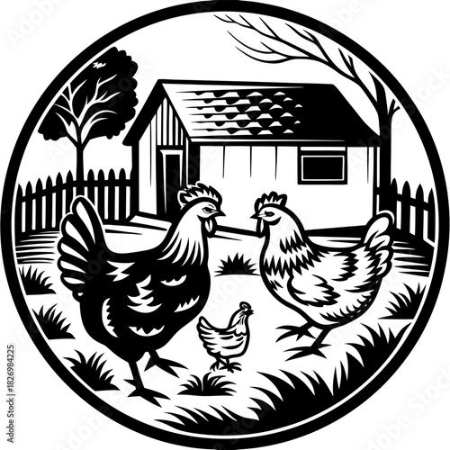  Closeup shot of a hen sitting on the grass with its chicken