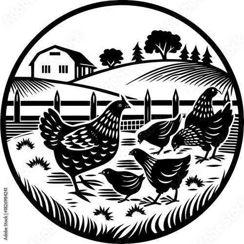  Closeup shot of a hen sitting on the grass with its chicken