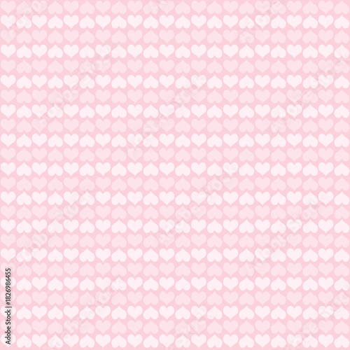 Seamless pastel pink background with small white hearts in scalloped rows—cute minimalist Valentine pattern for baby showers, wrapping paper, fabric, invitations, and digital projects.