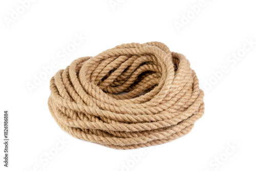a coil of rope isolated on a white background