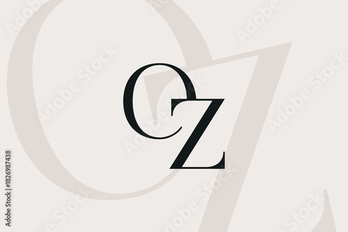 OZ or ZO letter logo icon design. Classic style luxury initials monogram.