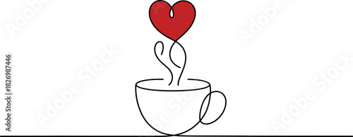 Heartwarming Brew A Cup of Love with Steam Forming a Heart Shape
