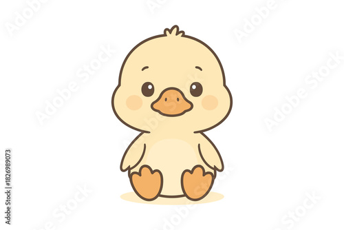 Cute kawaii duckling drawing perfect for child-focused graphics and designs