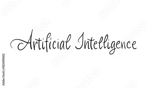 Artificial Intelligence Text Handwritten Script Typography Vector