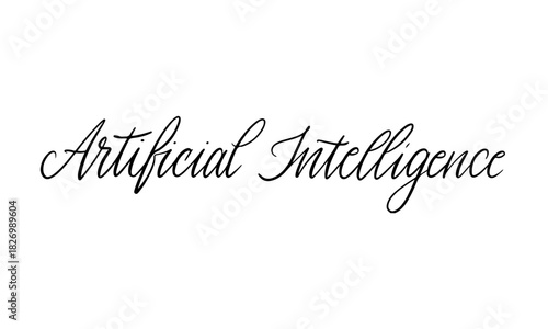 Artificial Intelligence Formal Business Calligraphy Vector
