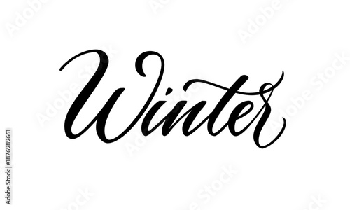 Winter Classic Calligraphy Lettering Vector