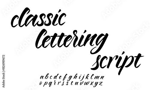 Classic Lettering Script Calligraphy alphabet font Vector