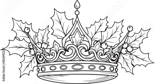 Beautiful Christmas Day Line Art Design 13.eps