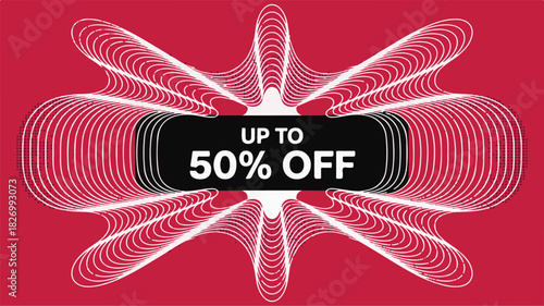 Special offer promotion with geometric patterns and discount text in a modern flat design