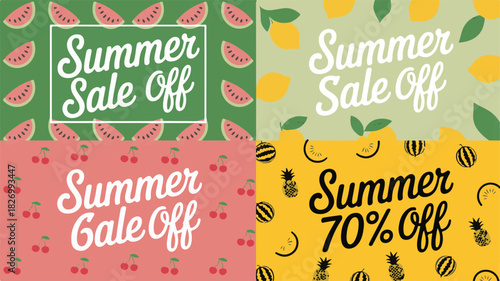 Summer Sale Offer Modern Graphic Design Posters for Promotional Marketing and Seasonal Deals