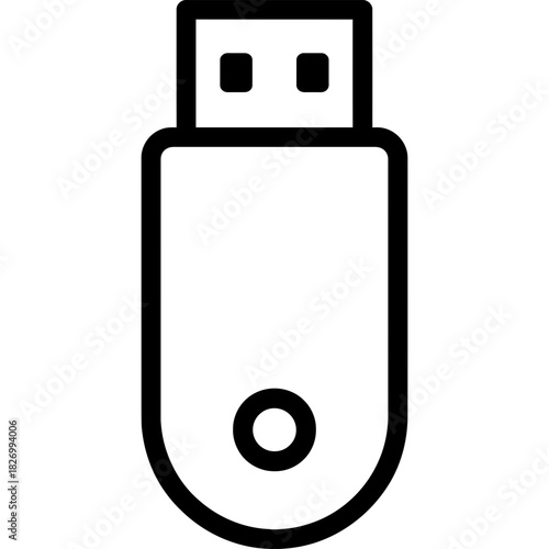 Usb drive flash outline icon vector