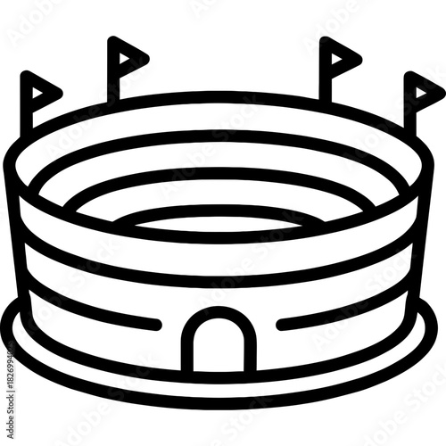 Stadium arena outline icon vector