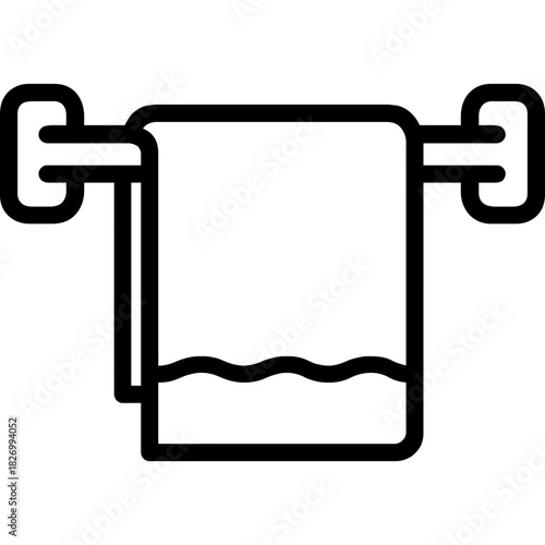 Towel rack outline icon vector