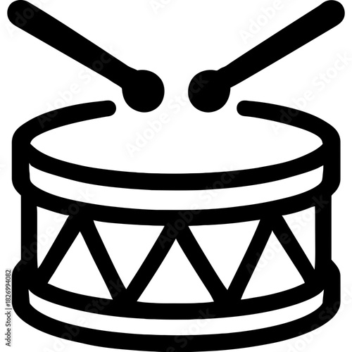 Minimalistic icon of parade drum