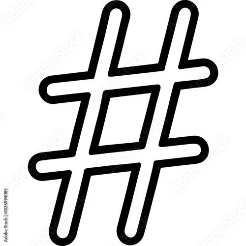 Sharp sign outline icon vector