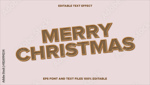 Marry Christmas 3d style editable text effect 