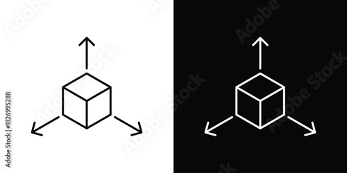 3D modeling icons vector. doodle. on a white background.