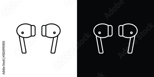 Air pods icons vector. doodle. on a white background.