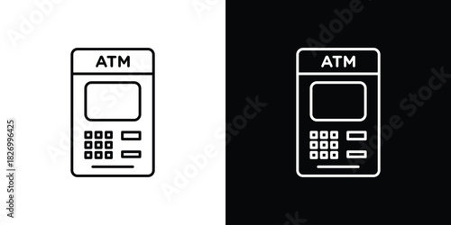 Atm icons vector. doodle. on a white background.