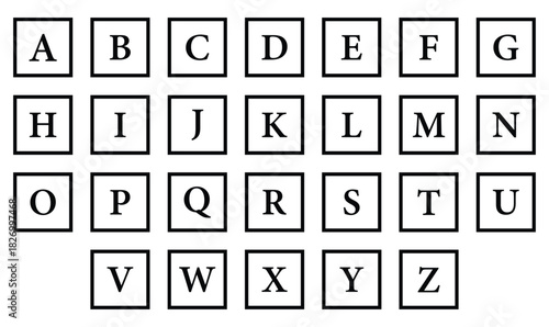 alphabet for children. symbols for typography, classy vector set. 