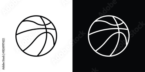 Basketball icons vector. doodle. on a white background.