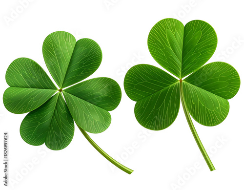 Clover leaves on black, natural pattern