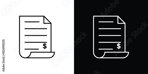 Bill paid icons vector. doodle. on a white background.