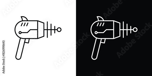 Blaster icons vector. doodle. on a white background.