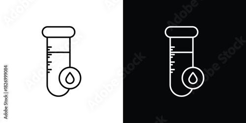 Blood test icons vector. doodle. on a white background.