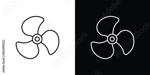 Boat screw icons vector. doodle. on a white background.