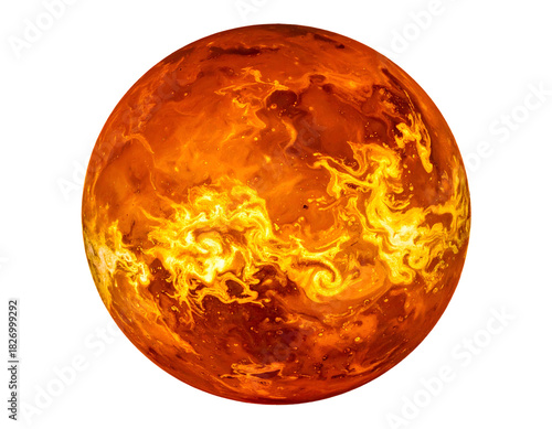 Fiery Planet in Deep Space