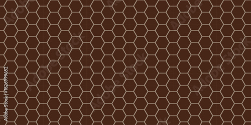 Leopard and giraffe skin pattern textures with a brown leather background and gold honeycomb grid illustration design