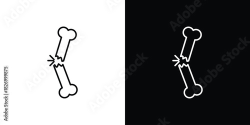 Broken bone icons vector. doodle. on a white background.