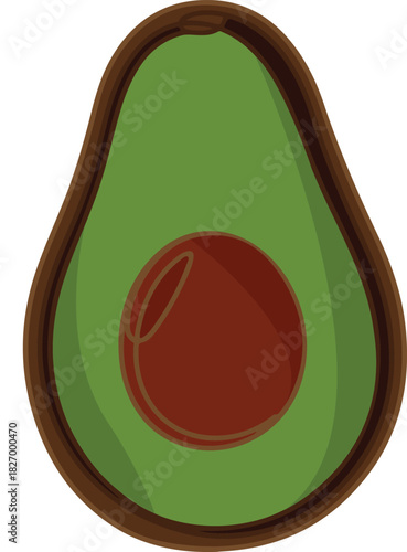 Vector illustration of an avocado isolated on transparent background