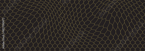 Luxury Gold Line Abstract Pattern on Black Background. modern
