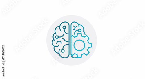 Conceptual illustration of artificial intelligence and mechanical engineering.