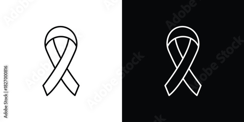 Cancer ribbon icons vector. doodle. on a white background.
