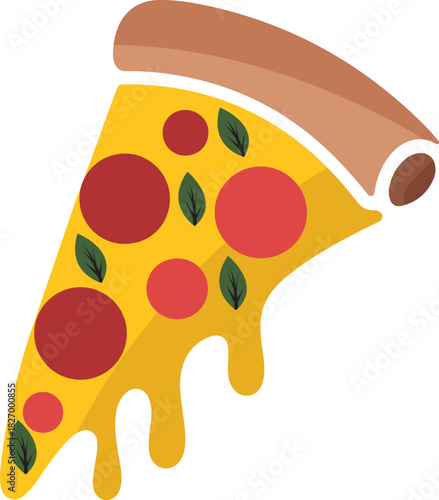 Vector illustration of pizza isolated on transparent background