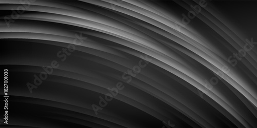 Simple abstract black background with sleek wavy lines.