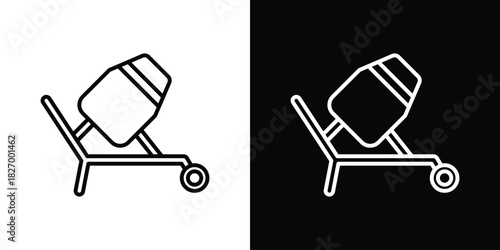 cement mixers icons vector. doodle. on a white background.