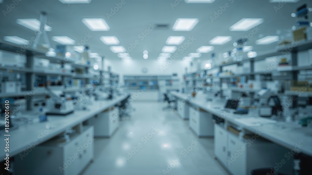 Fototapeta premium A laboratory or research facility with scientific equipment and workstations.