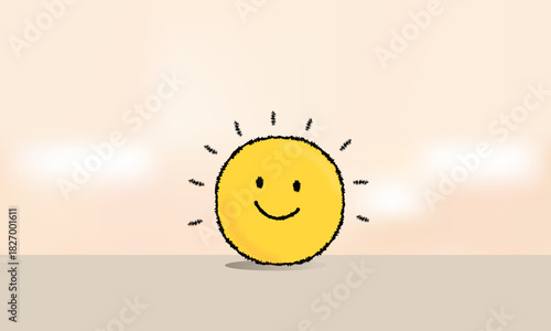  A charming smiley surrounded by clouds.